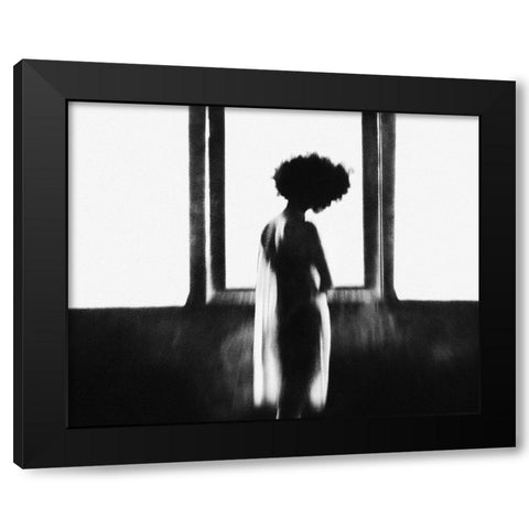 Alone Black Modern Wood Framed Art Print with Double Matting by Satriani, Jay