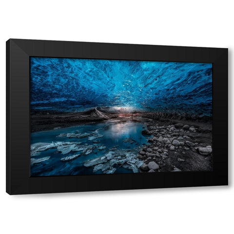 Ice Cave Black Modern Wood Framed Art Print by De La, Javier