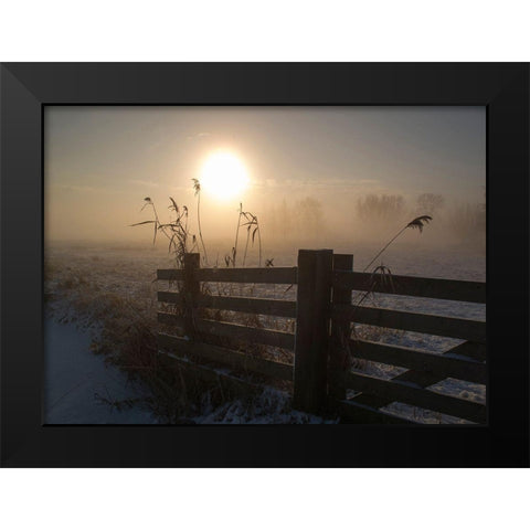 Winter Mood Black Modern Wood Framed Art Print by Van Zaane, Alida