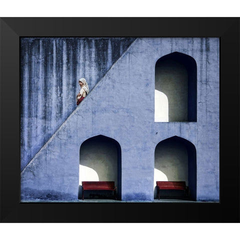 The Emptiness Of Waiting Black Modern Wood Framed Art Print by Flour, Piet