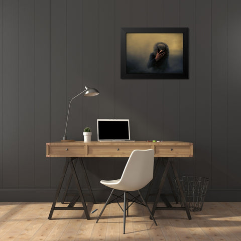 When The Going Gets Tough... Black Modern Wood Framed Art Print by Larsen, Jorun
