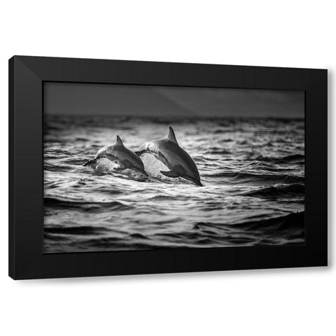 The Mother And The Baby Black Modern Wood Framed Art Print by Song, Gunarto