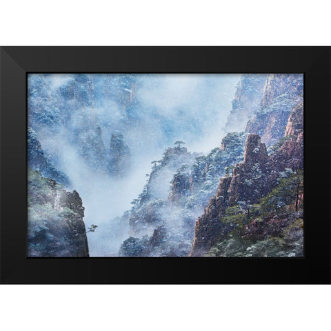 Mount Hallelujah Black Modern Wood Framed Art Print by Zhang, Yan