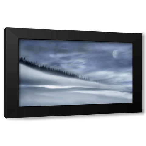 Winter Night Black Modern Wood Framed Art Print with Double Matting by Westum, Heidi