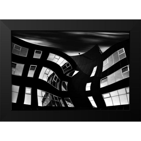 Days Of Thunder Black Modern Wood Framed Art Print by Krivec, Samanta