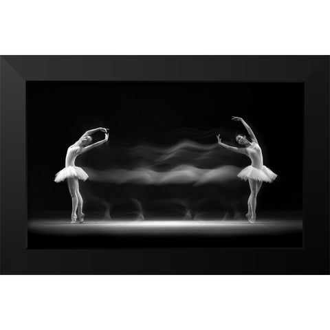Double Pose Black Modern Wood Framed Art Print by Bunjamin, Antonyus
