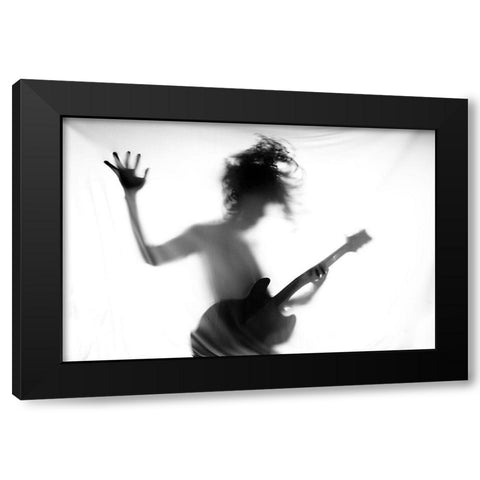 Guitar Heroes Black Modern Wood Framed Art Print with Double Matting by Salim Bhayangkara, M.