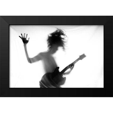 Guitar Heroes Black Modern Wood Framed Art Print by Salim Bhayangkara, M.