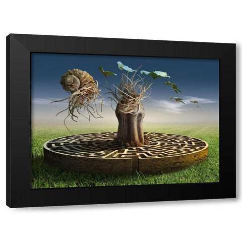 Untitled Black Modern Wood Framed Art Print with Double Matting by Penchev, Radoslav