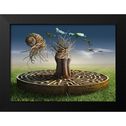 Untitled Black Modern Wood Framed Art Print by Penchev, Radoslav