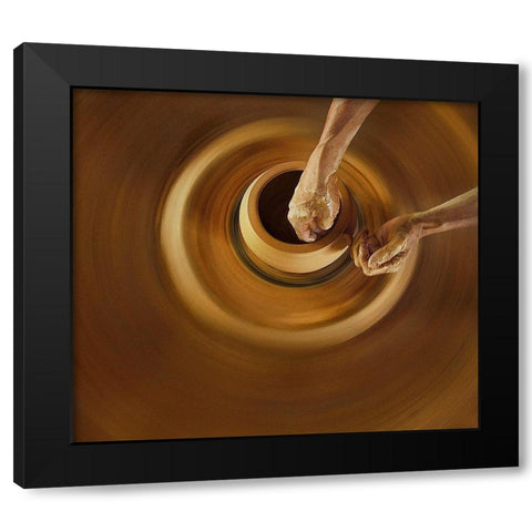 Swivelling And Shape Black Modern Wood Framed Art Print by Dodyherawan