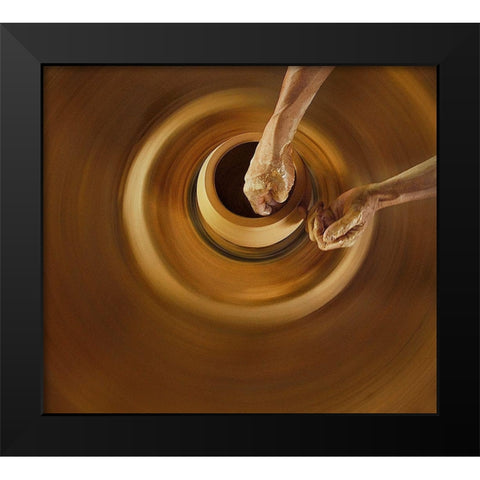 Swivelling And Shape Black Modern Wood Framed Art Print by Dodyherawan