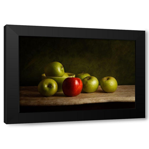 The Red Black Modern Wood Framed Art Print by Laercio, Luiz