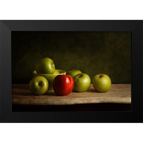 The Red Black Modern Wood Framed Art Print by Laercio, Luiz
