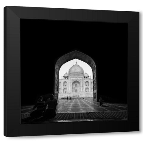 Taj Mahal Black Modern Wood Framed Art Print with Double Matting by Al-Qasim, Basem