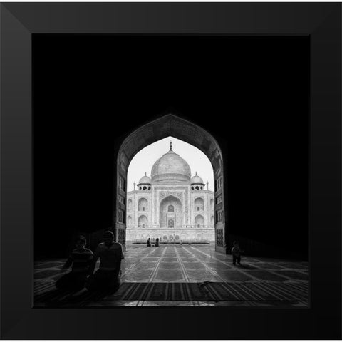 Taj Mahal Black Modern Wood Framed Art Print by Al-Qasim, Basem