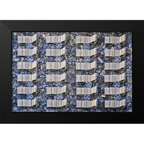 Geometrical Black Modern Wood Framed Art Print by Lenzen, Klaus