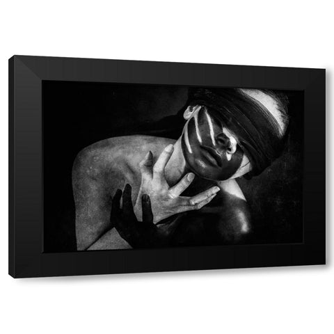 Lost My Eyes Black Modern Wood Framed Art Print with Double Matting by Skip, Anthony