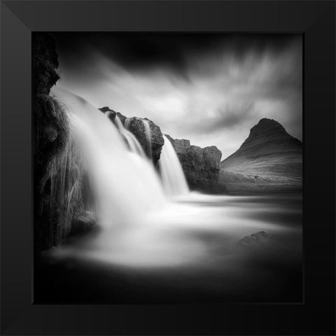 Kirkjufellfoss Black Modern Wood Framed Art Print by Del Grosso, Sebastien