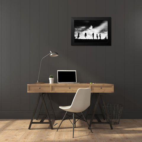 The Game High Jump Black Modern Wood Framed Art Print by Satriani, Jay