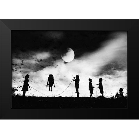 The Game High Jump Black Modern Wood Framed Art Print by Satriani, Jay