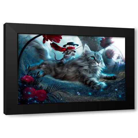 The Hero Black Modern Wood Framed Art Print with Double Matting by Kiciak, Christophe