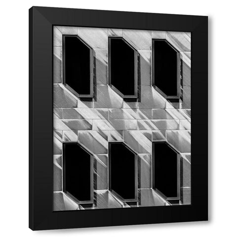The Blind Wall Black Modern Wood Framed Art Print with Double Matting by Van Den, Jef