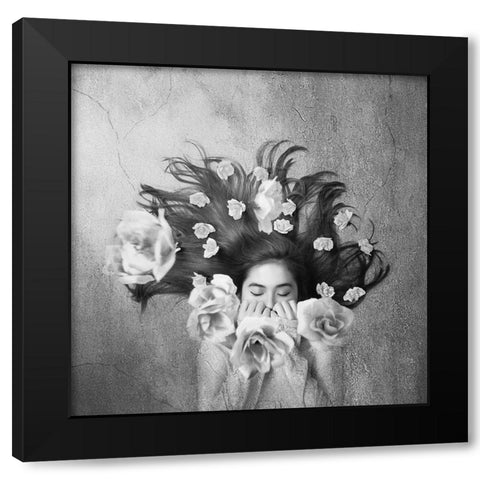 Sleep Black Modern Wood Framed Art Print by Sulistyono, Heru