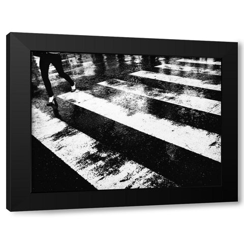 Untitled Black Modern Wood Framed Art Print with Double Matting by Suzuki, Tatsuo