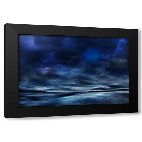 Lost At Sea Black Modern Wood Framed Art Print by Marthinussen, Willy