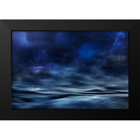 Lost At Sea Black Modern Wood Framed Art Print by Marthinussen, Willy