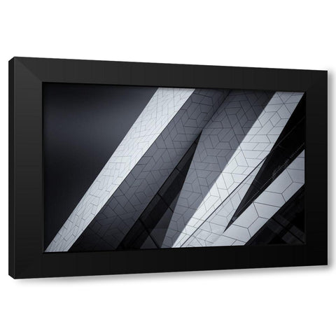 The Eye Black Modern Wood Framed Art Print with Double Matting by Van De, Jeroen