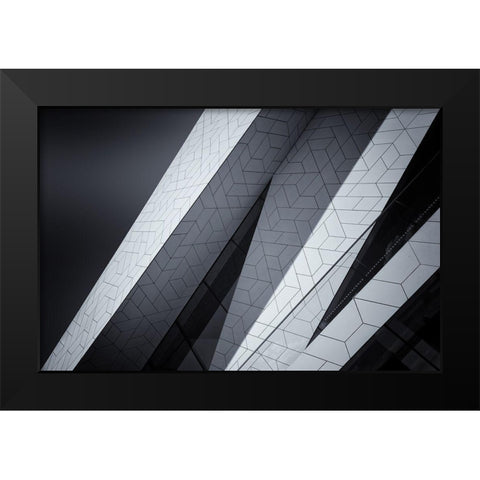 The Eye Black Modern Wood Framed Art Print by Van De, Jeroen