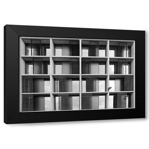 Living In The Grid Black Modern Wood Framed Art Print by Wride, Linda