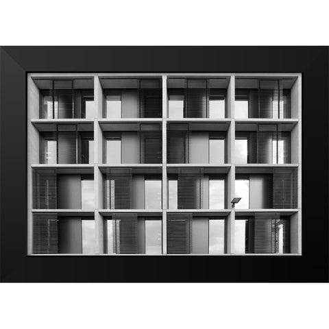 Living In The Grid Black Modern Wood Framed Art Print by Wride, Linda