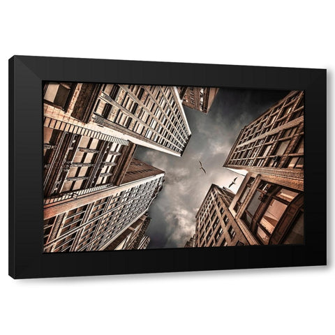 Locked in civilization Black Modern Wood Framed Art Print with Double Matting by Rozenzvig, Carmit