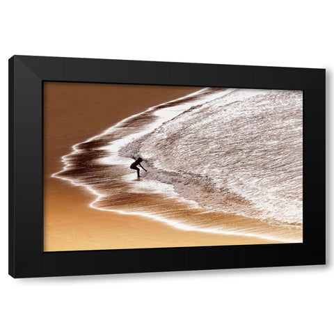 Enjoy Seawater Black Modern Wood Framed Art Print by Dhahi, Saeed