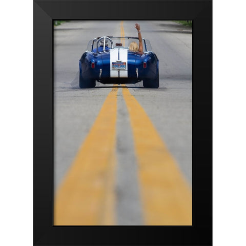 Outta Here Black Modern Wood Framed Art Print by Lambert, David