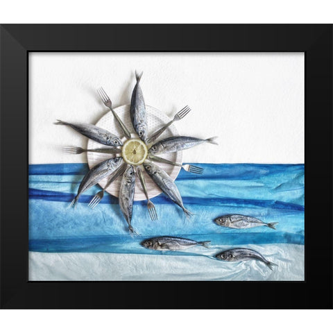 Sun And Sea ... Black Modern Wood Framed Art Print by Lazarov, Dimitar
