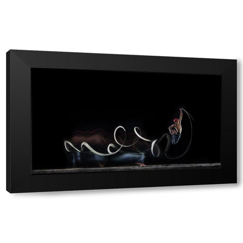 Jump Up A Lite Up Your Life Black Modern Wood Framed Art Print by Wang, Willy