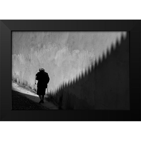 The Great Wall Black Modern Wood Framed Art Print by Carlos, KK