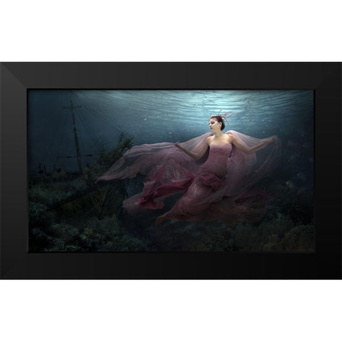 Legend Of Nymph Black Modern Wood Framed Art Print by Suherman, Martha