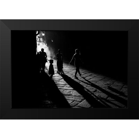 Into The Sun Black Modern Wood Framed Art Print by Buda, Simone