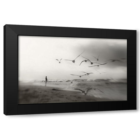 Quiet Dreams... Black Modern Wood Framed Art Print with Double Matting by Niemiec, Anna