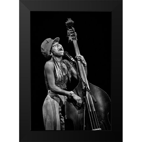 The Bass Singer Black Modern Wood Framed Art Print by Cocks, Leonard