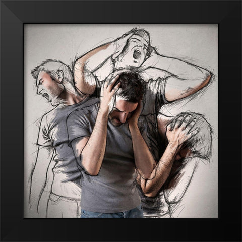 The Sketches Inside Me Black Modern Wood Framed Art Print by Del Grosso, Sebastien