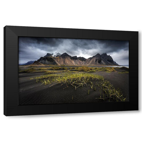 Stokksnes Black Modern Wood Framed Art Print by Bogaerts, Sus