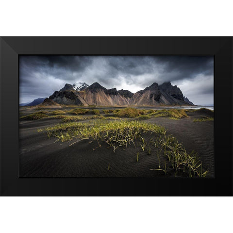 Stokksnes Black Modern Wood Framed Art Print by Bogaerts, Sus