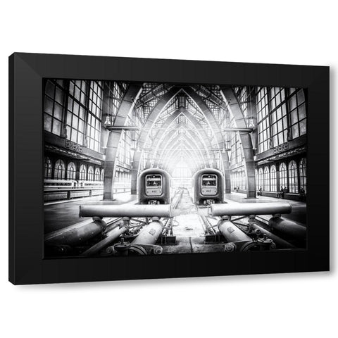 Take The 442 On Track 4,75 Black Modern Wood Framed Art Print by Flour, Bruno
