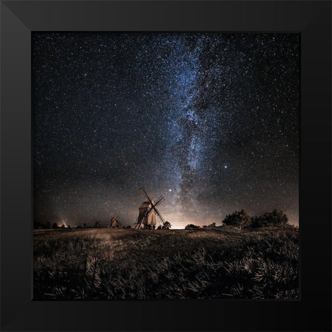 Galaxy Rising Black Modern Wood Framed Art Print by Tannerstedt, Jorgen